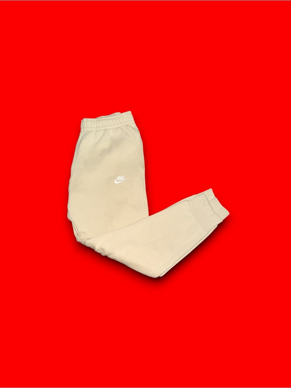 Nike sportswear club fleece tapered essential sweatpants beige men’s small